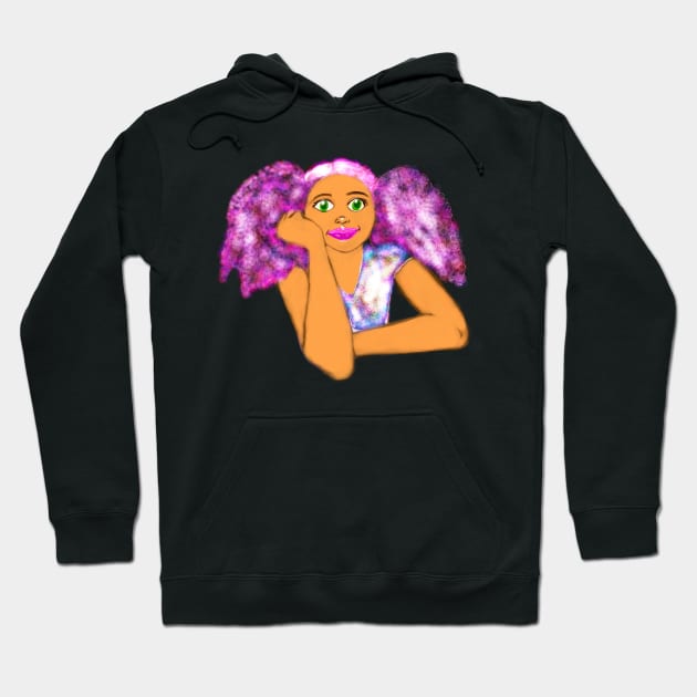 Magical rainbow haired girl Hoodie by Artonmytee